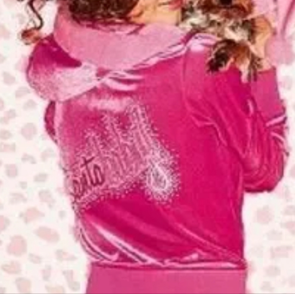 VINTAGE VICTORIA'S SECRET PINK SEXY LITTLE THINGS SMALL HOODIE "SANTA BABY "RARE